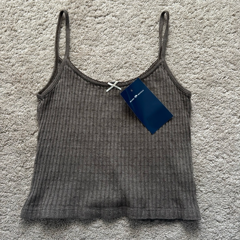 Brown Cropped Brandy Tank NWT